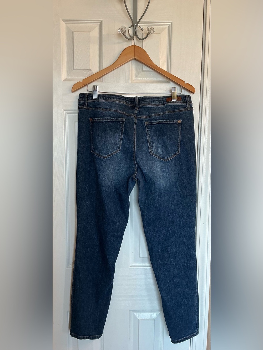 lei Junior's/Women’s Dark Blue Distressed Classic Skinny Button Up Jeans Size 15 - Picture 3 of 13